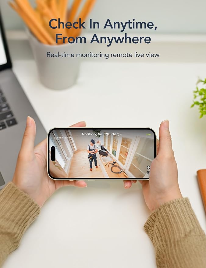 GNCC Cameras for Home Security,Indoor Security Cam,Dog Camera with Phone App,1080P Motion Detection,2-Way Audio,Night Vision,Cloud & SD Card Storage, Works Alexa,Easy Install,Only 2.4G WiFi (2-Pack)
