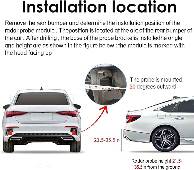 BY-J Blind Spot Monitoring System, 77 GHz Millimeter Wave Radar 12V Universal Car Blind Spot Detection System, Sensitive Radar Sensors Blind Area Detection System