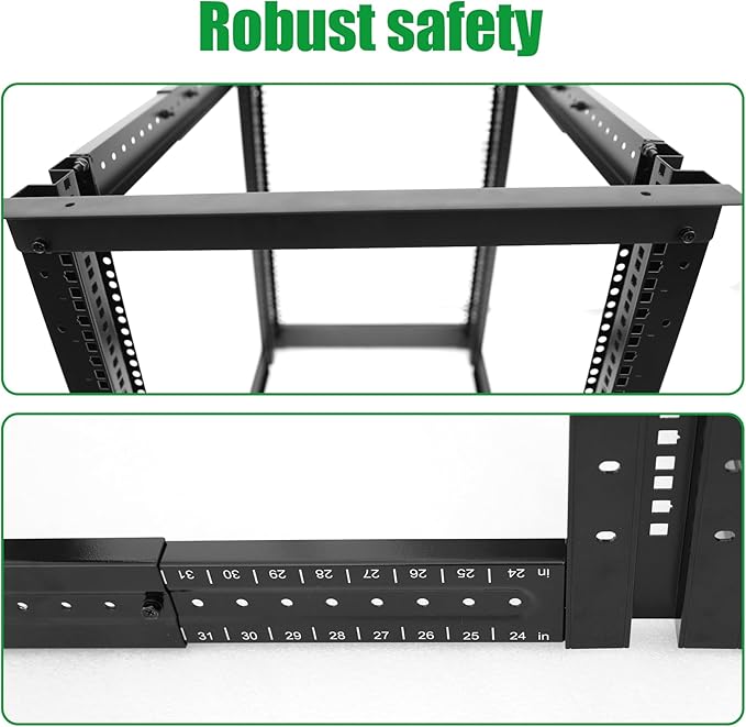 4-Post 42U Open Frame Server Rack for 19" IT Network Equipment & A/V Devices，22"-34" Adjustable Depth，Heavy Duty Free Standing Rack for Servers & AV Gear 4POST-N42U