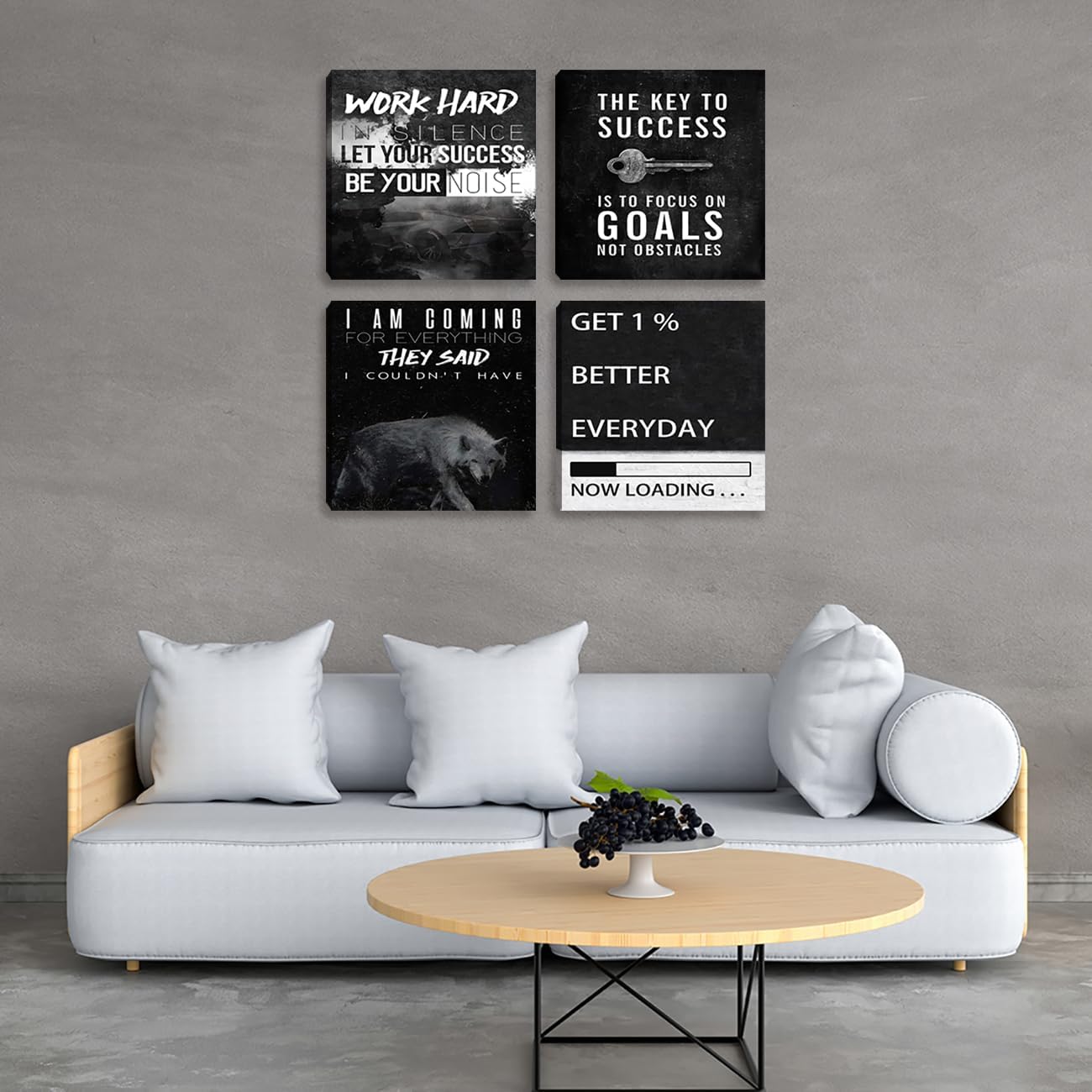 Inspirational Canvas Wall Art, Quotes Motivational Wall Decor Print Pictures for Office Wall Decor, Poster Framed Artwork for Women Men Home Bedroom Living Room Decor Decoration 16”X16”X4