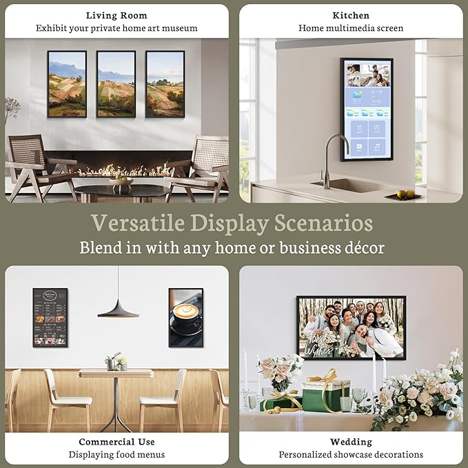 BSIMB Large Digital Picture Frame 21.5 Inch, 64GB Touchscreen 1920x1080 FHD WiFi Digital Photo Frame Electronic Remote Control, Share Pictures/Videos via App/USB/SD Easy Setup Gifts for Mom, Black