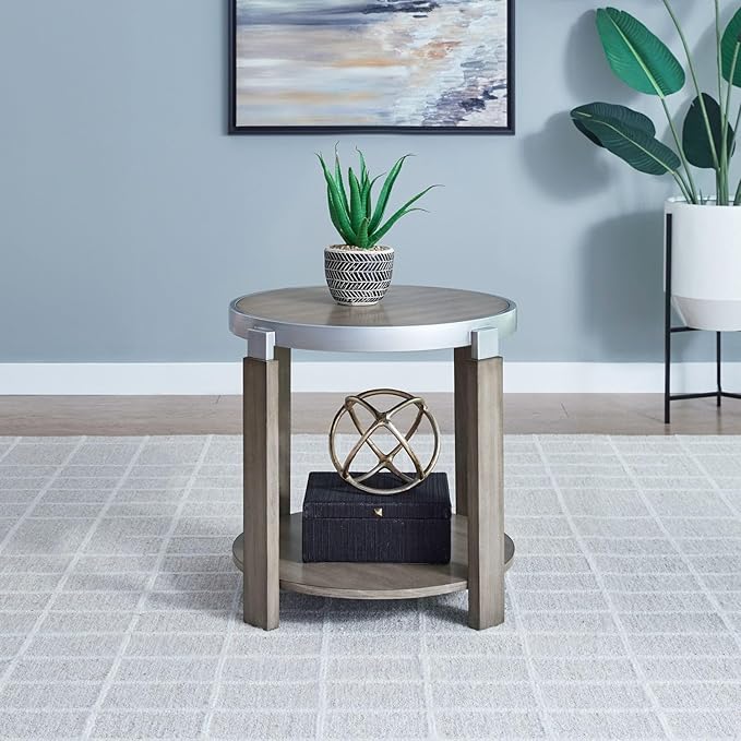 Liberty Furniture Sutton End Table for Living Room - Bleached Sand