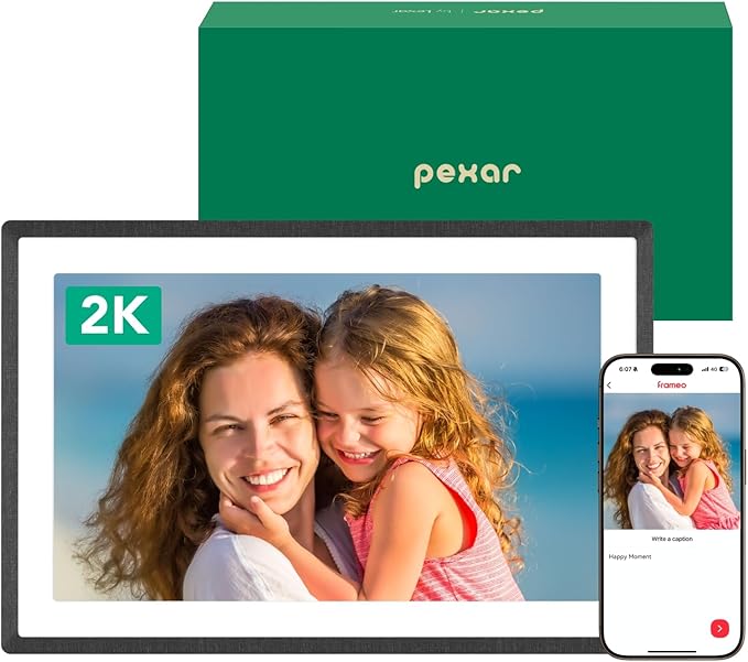 pexar by Lexar WiFi Digital Picture Frame 11″ | Yahoo Tech Best Tested Frame 2025 | 2K Resolution Ultimate Clarity, Anti-Glare Touch Stunning Screen for Gifting, Share Photos/Videos via APP
