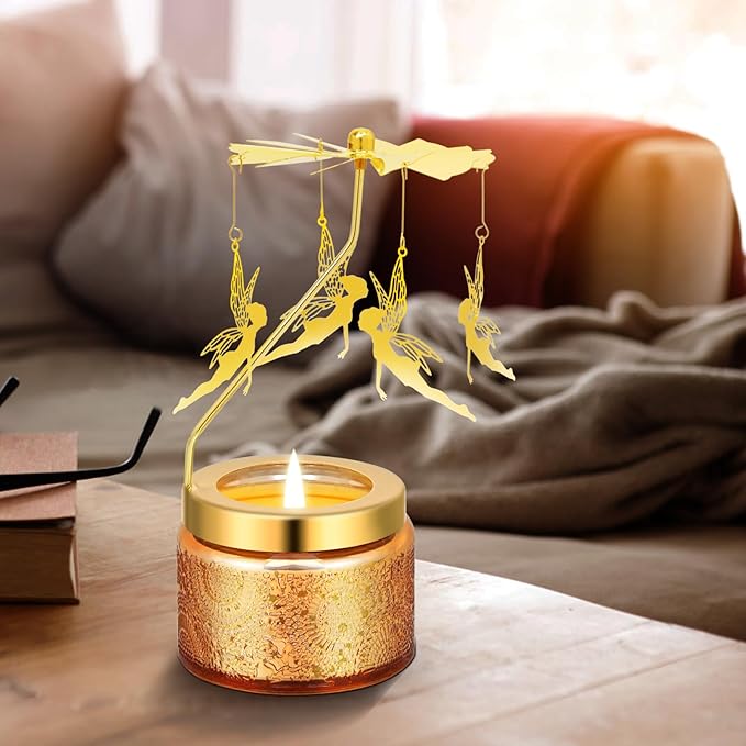 Girl with Wings Rotating Scented Candles Gift Set for Birthdays, Christmas, Thanksgiving, or As A Unique Present for Your Mom, Sister, Girlfriend, Colleagues, Friends, or A Dear Friend