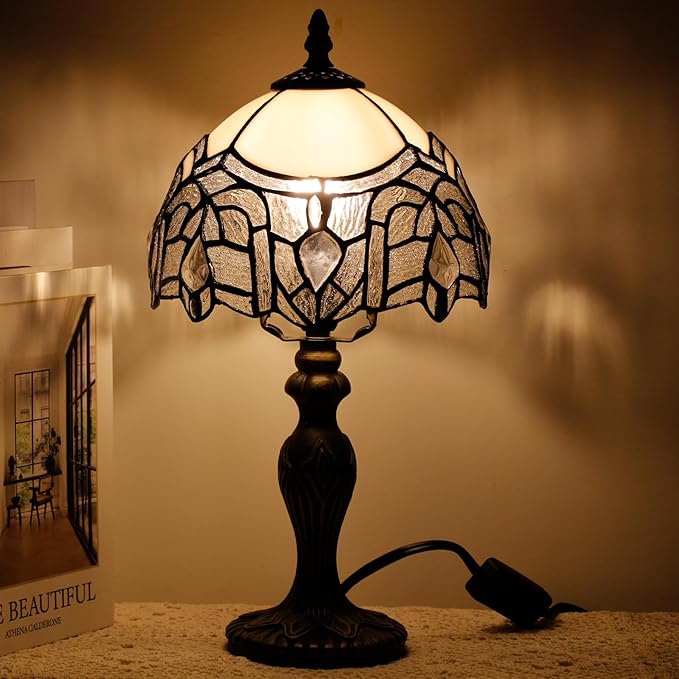 Table Lamp Base Replacement Only, Wide 4 Height 15 Inch, Fit for 6, 8, 10 Inch Tiffany Style Stained Glass Lampshade, Dark Bronze Finish,Resin, Push Switch On Cord(M (W4H15 Inch))