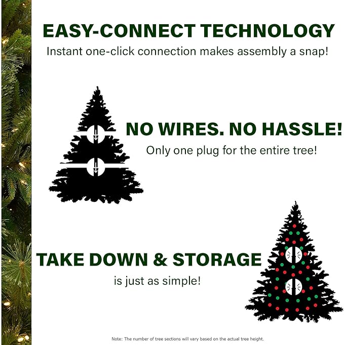 Fraser Hill Farm 9-Ft. Pine Valley Flocked Artificial Christmas Tree with Dual Multicolor & Warm White LED Lights, Prelit Foldable Fake Tree with Realistic Snowy Foliage for Home Decoration