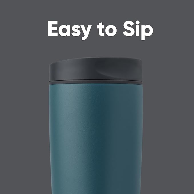 Owala SmoothSip Slider Insulated Stainless Steel Coffee Tumbler, Reusable Iced Coffee Cup, Travel Mug, BPA Free 20 oz, Grey/Blue (High Dive) (Pack of 8)