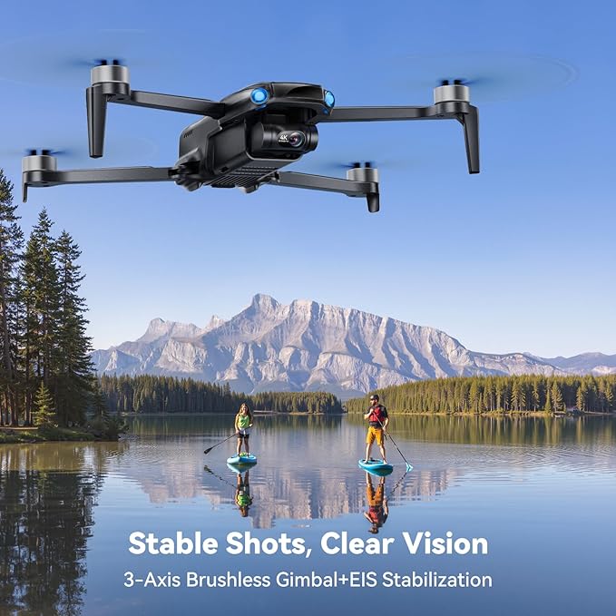 Ruko U11MINI 4K (RC3), Professional 8K Drone with 5.5" Screen Controller, Drones with camera for Adults 4K Video, 3-Axis Gimbal, 20000ft FPV Transmission, Under 249g, Beginner (64-Min Flight)