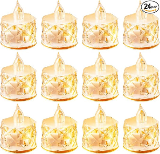 24PCS Flameless LED Candles - Battery Operated Votive Lights for Wedding Centerpieces, Holiday Tablescapes, Yoga Studios - Safe Tabletop Decor for Dinner Parties & Home Ambiance Lighting