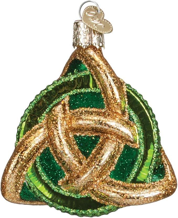 Old World Christmas Trinity Knot Glass Blown Ornament for Christmas Tree, Handcrafted Holiday Decoration, Religion Collection
