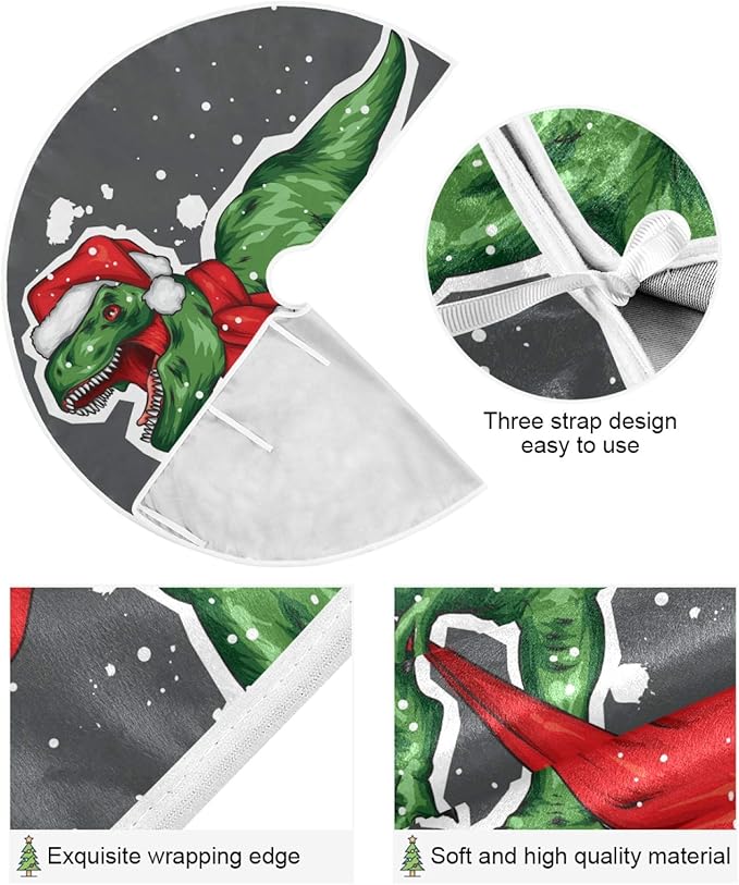SUABO Christmas Dinosaur 48 Inch Christmas Tree Skirt, Soft Xmas Tree Mat for Party Decoration Holiday Decor Christmas Decorations Indoor Outdoor…