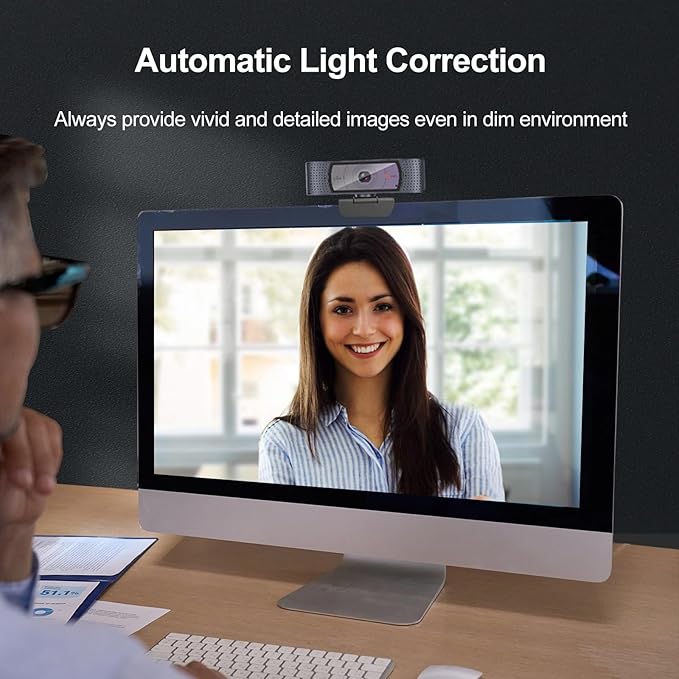 Angetube 1080P HD Webcam with Microphone, Computer Camera, 2 Mics, USB Type-A & A-to-C Adapter, Plug & Play USB PC Camera for Laptop, Web Cam for Online Calling, Zoom/Teams/Facetime, 2025 Version