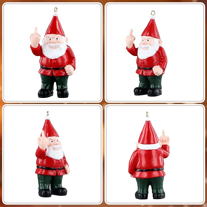 PETCEE Gnome Ornament - Naughty Gnome Funny Christmas Ornaments for Adults Inappropriate Christmas Tree Ornament Decorations Holiday Gnome Home Decor White Elephant Keepsake Gifts for Adults Friends