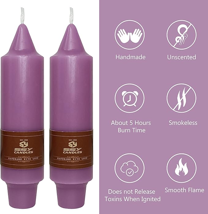 5 Inch Taper Candles Twisted Candlesticks Handmade Unscented Candles Set of 4 Candle Sticks Spiral Candles for Wedding Home Decor Bohemia (Plum Purple)