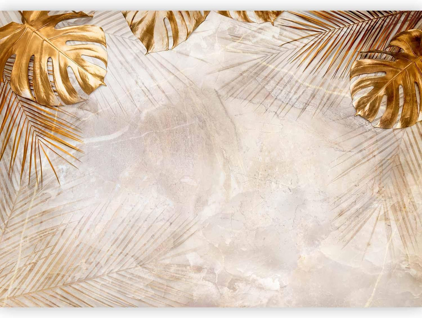 artgeist Premium Wall Mural Tropical Leaves 157x110 in - Non-Woven Wallpaper Fleece Wall Decor Photo Print Picture Image Design Monstera Palm Green Leaves b-C-0788-a-a