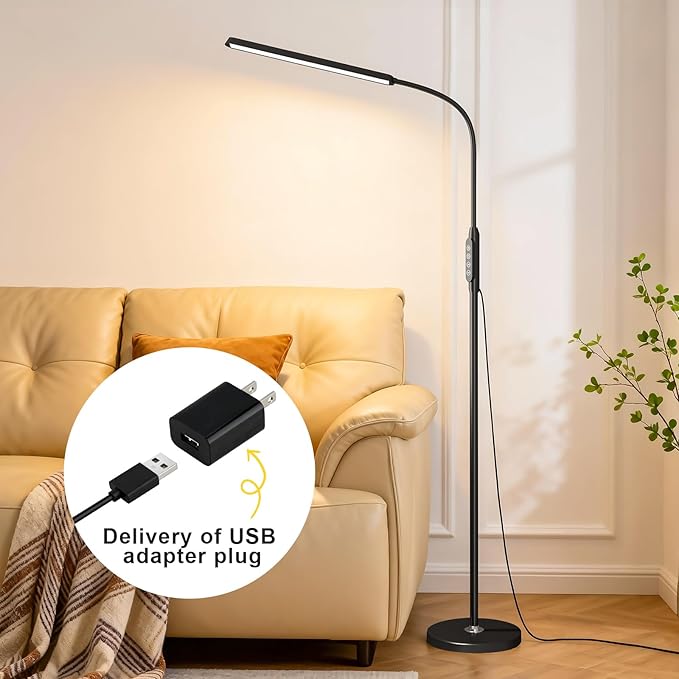 Bright LED Floor Lamps Remote Dimming for Eyelash Extension Tattoo Manicure Craft Drawing Makeup,Living Room Bedroom Office Adjustable Standing Reading Lights Esthetician Decor Supplies Nail lamp
