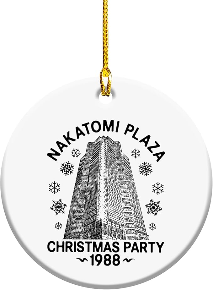 Nakatomi Plaza Ornament - 1988 Christmas Party Hanging Ceramic Ornament - Gifts for Xmas - Movie Ornaments - Tree Decorations