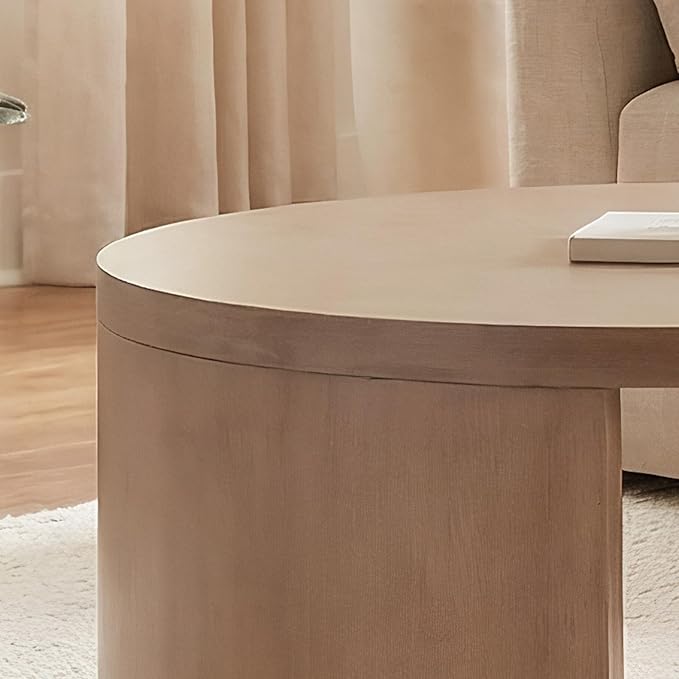 Round Coffee Table Set of 2, Nesting Coffee Tables with Storage,Living Room Table Set,Modern Wood Center Table for Living Room,Apartment,31.5" & 18" Coffee Table Set,Gray