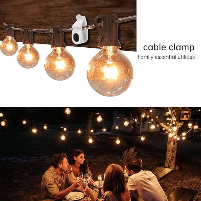 String Light Hanger Hooks,Screw in Hooks for Hanging Christmas Light,Led Fairy Led Light Clips,White,50 Pack