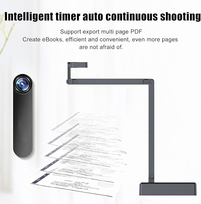 USB Document Camera, 4K 16MP Document Webcam Adjustable Angle USB Doc Camera for Teachers, Classroom, Live Demo, Web Conferencing, Distance Learning, Remote Teaching