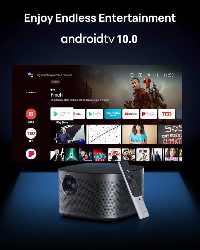 XGIMI Horizon Pro 4K Projector, 1500 ISO Lumens, Android TV 10.0 Movie Projector with Integrated Harman Kardon Speakers, Auto Keystone Screen Adaption Home Theater Projector