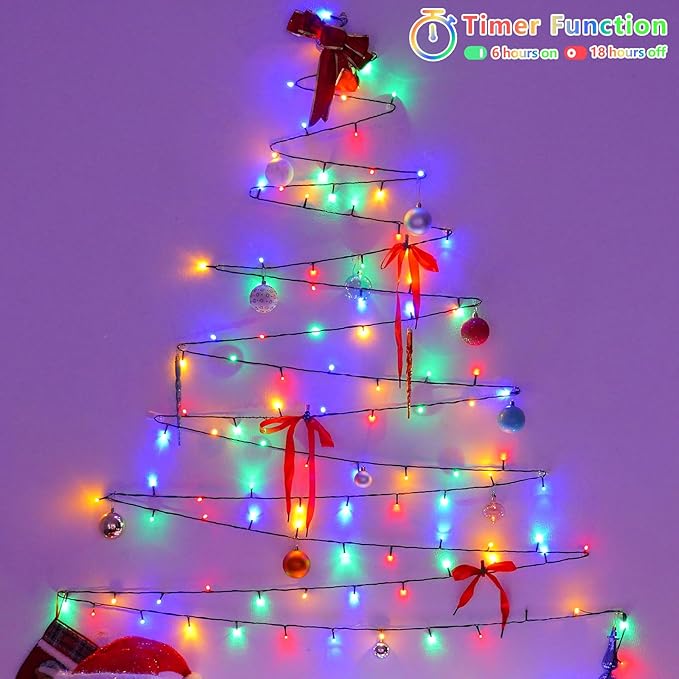 YEGUO Christmas Lights, 165ft 500 LED String Light Multicolor, Green Wire Twinkle Lights for Tree Plug in Indoor Outdoor