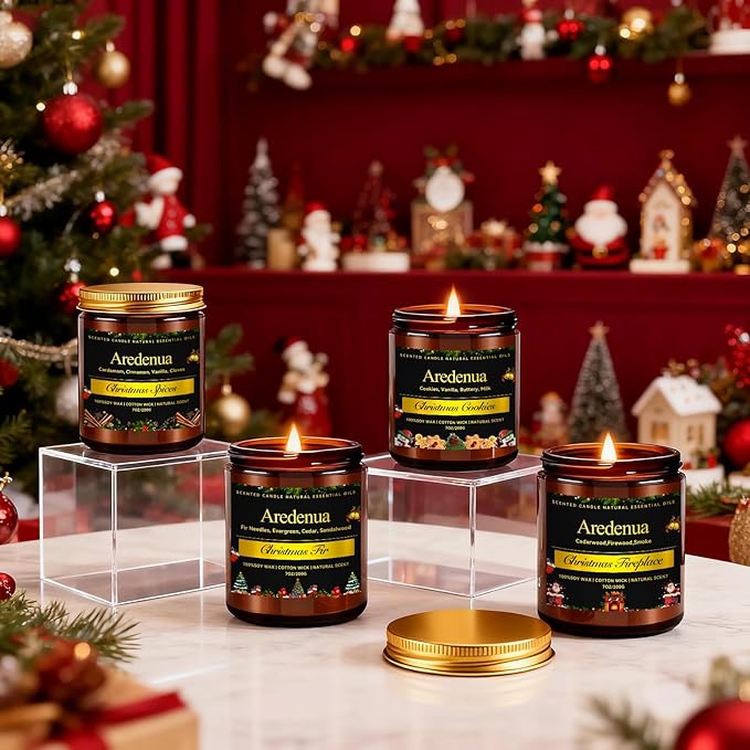 Cinnamon & Cloves Candle | Christmas Scented Candles, Soy Candles for Home, Holiday Aromatherapy Candle Gift for Women Men – Warm Spiced Christmas Gifts for Home