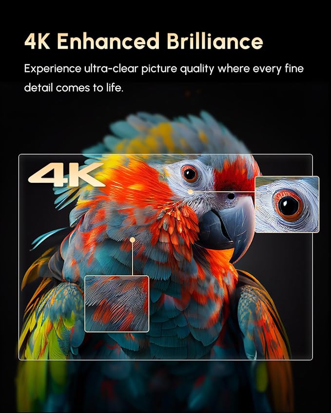 4K HDR Smart Projector with Android TV, DB Audio, Auto Focus, 2200ANSI High Brightness WiFi Bluetooth, HDMI ARC, Low Latency, 6D Keystone,Wireless for Home Theater Movie Gaming Presentation