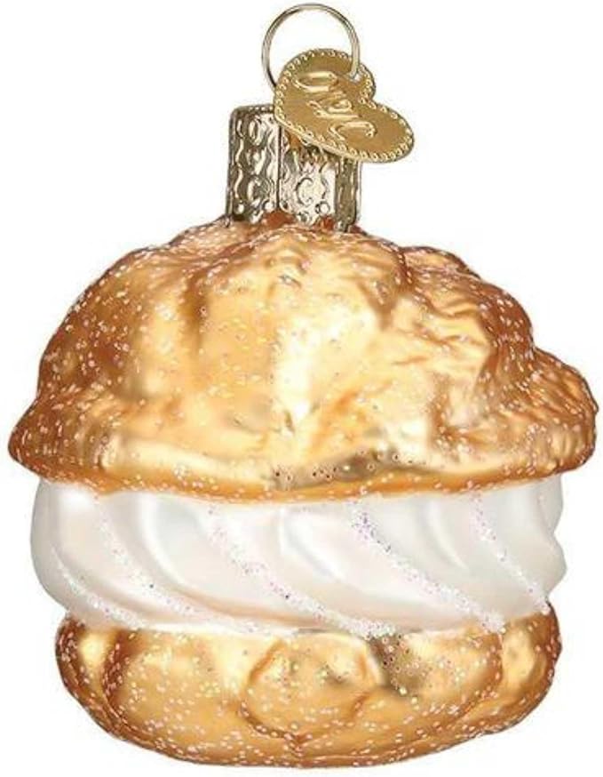 Old World Christmas Cream Puff Blown Glass 2020 Unique Christmas Ornaments for Christmas Tree Decorations