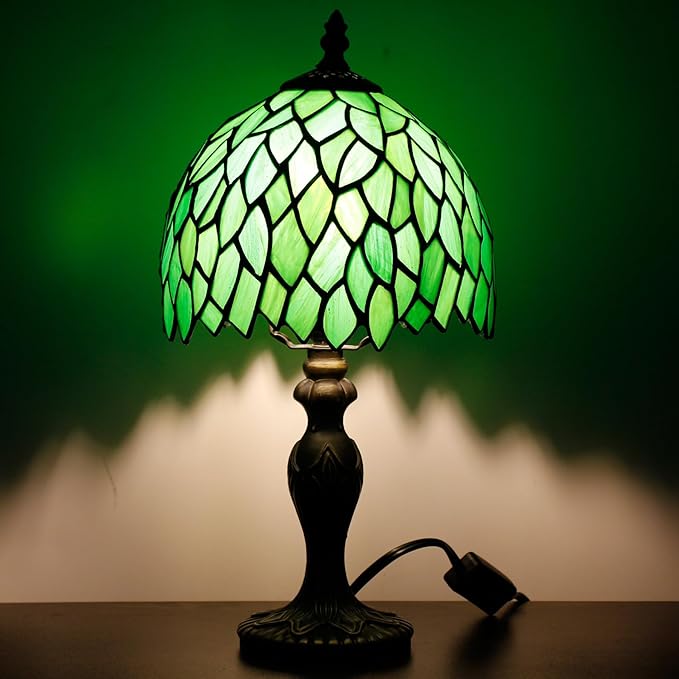 Table Lamp Base Replacement Only, Wide 4 Height 15 Inch, Fit for 6, 8, 10 Inch Tiffany Style Stained Glass Lampshade, Dark Bronze Finish,Resin, Push Switch On Cord(M (W4H15 Inch))