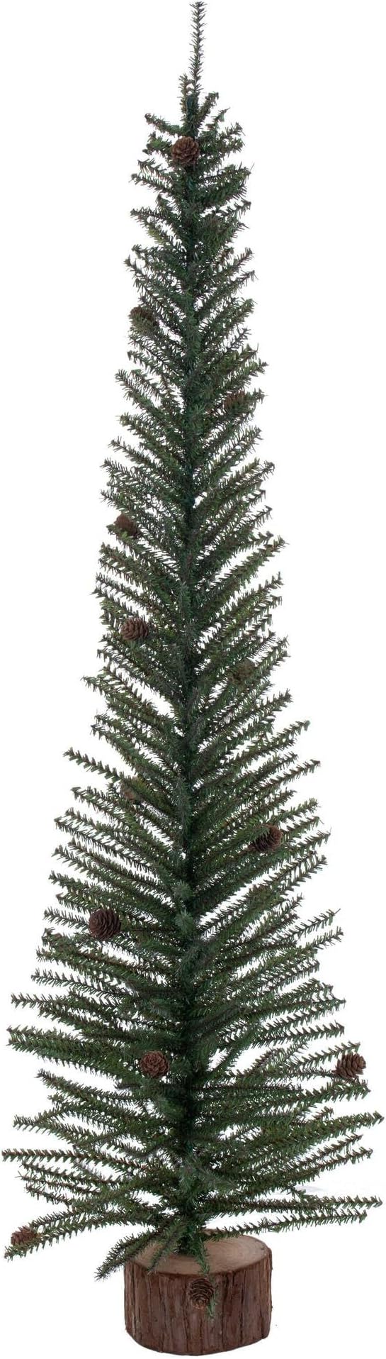 Vickerman 48" Caramel Pine Artificial Christmas Tree Unlit, Seasonal Indoor Home Decor with Decorative Wood Base