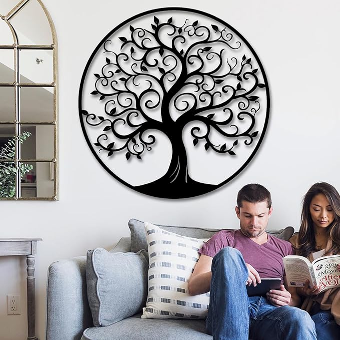 Tree of Life Wall Art,Metal Tree Wall Decorations for Living,Dining Roo,Tree of Life Metal Wall Art(30"×30", Style 1)