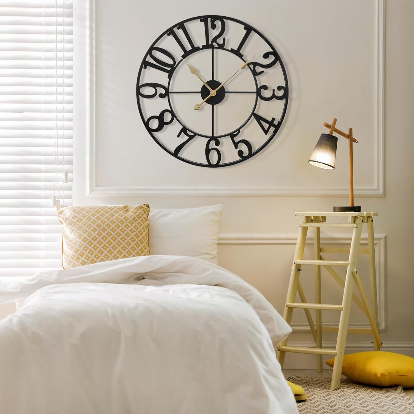 1st owned Oversized Wall Clock for Living Room Decor - 40 Inch Silent Non-Ticking Wall Clocks Battery Operated, Metal Vintage Retro Decorative Modern Wall Clock for Bedroom, Office, Farmhouse Decor