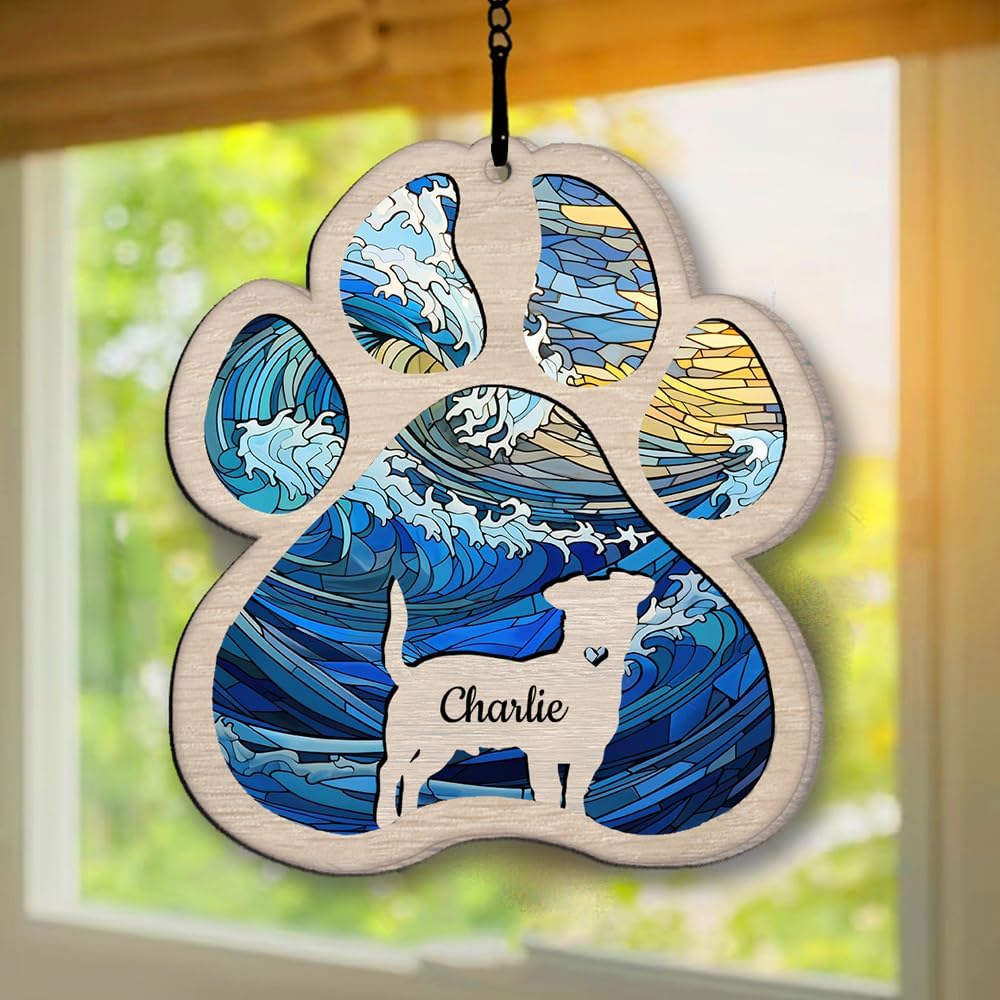 Personalized Cockapoo Suncatcher Dog Memorial Gifts, Custom Cockapoo Ornament Christmas Tree, Pet Remembrance Gift, Loss of Dog Sympathy Gift, Pets Memorial Ornament, Pet Loss Suncatcher
