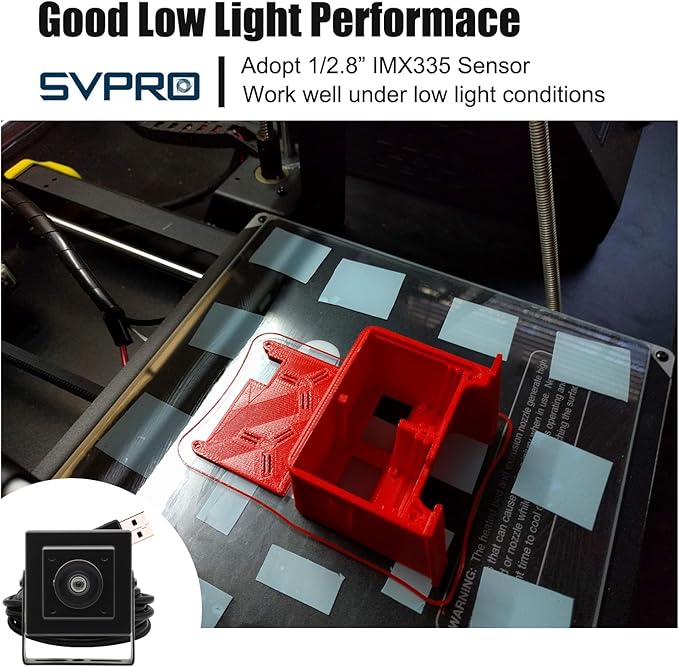 SVPRO 5MP 30FPS USB Camera Wide Angle Video Camera for Computer,IMX335 Sensor High Resolution Small USB Security Camera for 3D Printer,Laser Engraver,Machine Vision