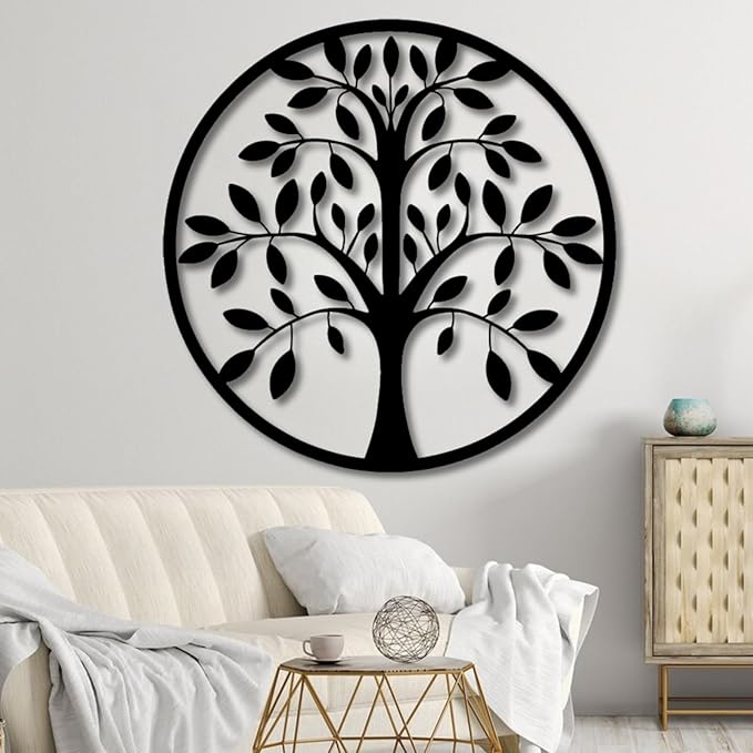 Tree of Life Wall Art,Metal Tree Wall Decorations for Living,Dining Roo,Tree of Life Metal Wall Art(39"×39",Style 3)