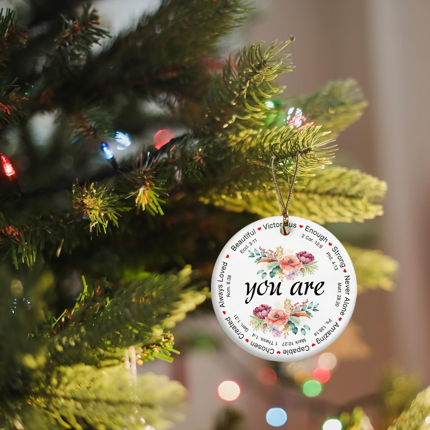 Christian Bible Verses Religious Ceramic Ornaments,You are Ceramic Ornament Keepsake Sign Plaque