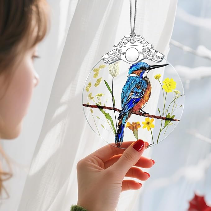 Christmas Ornaments: Stained Glass Ornament, Christmas Tree Ornament, Hanging Ornaments for Home Decor & Xmas Tree Decorations – Exquisite Holiday Decor, Gifts & Holiday Present - Kingfisher