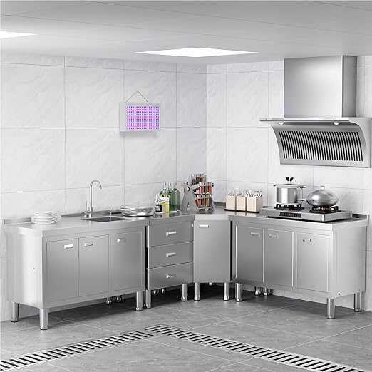 WWK Outdoor Kitchen Drawer, Stainless Steel Kitchen Cabinet with Drawers, Triple Access BBQ Drawers for Outdoor, Commercial Restaurant, Garage, 20.87" D x 19.68" W x 35.43" H