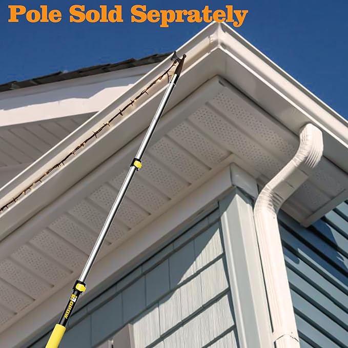 Light Utility Hook Tool Attachment, Christmas Hook Screw On Pole Attachment (Pole NOT Included, Fits on 3/4 inch Acme Thread) Multi-Purpose Installation, String Lights, Birdfeeders (2 Pack)