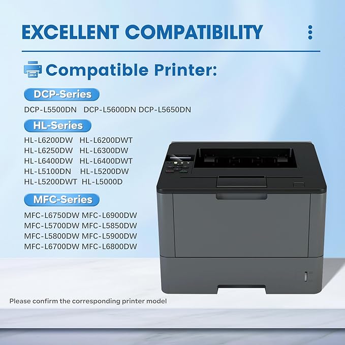 TN850 TN-850 Black High Yield Toner Cartridge 4 Pack Replacement for Brother TN850 TN850BK Toner HL-L6200DW MFC-L5850DW MFC-L5900DW MFC-L5700DW Printer Ink