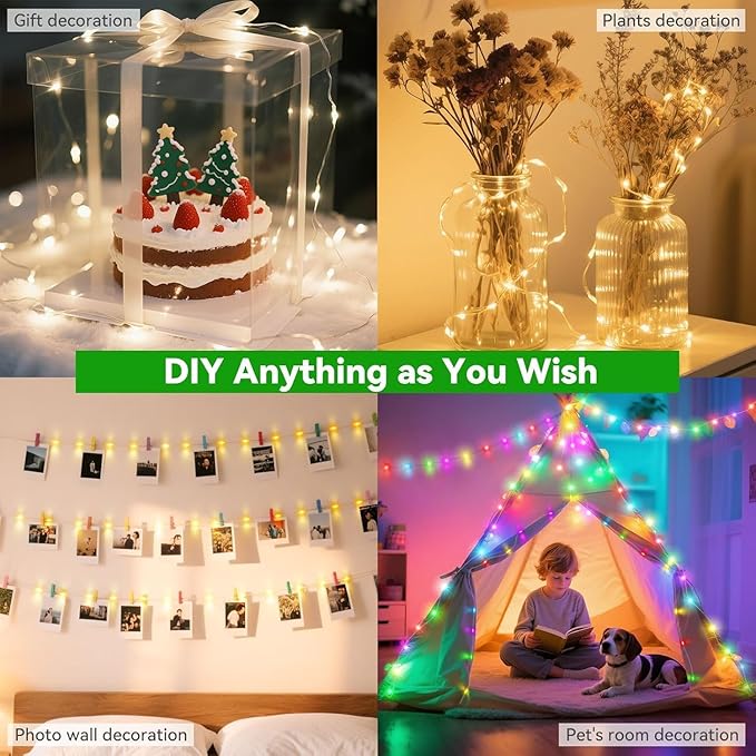 Lovelite 200 LED Christmas Fairy Lights Color Changing, 66 FT 35 Colors String Lights with Remote, Red Green LED Lights for Bedroom Christmas Tree Holiday Wedding Party Indoor Outdoor Decor