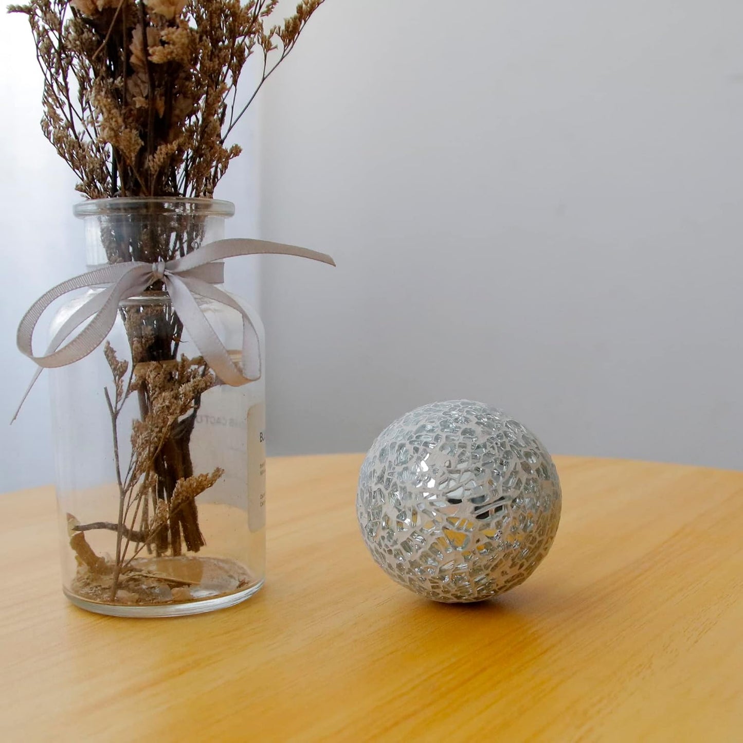 6pcs 2.36in Mosaic Glass Sphere Ball Decorative Mosaic Glass Orbs Mosaic Deco Balls for Bowls Vases Table Centerpiece Deocr