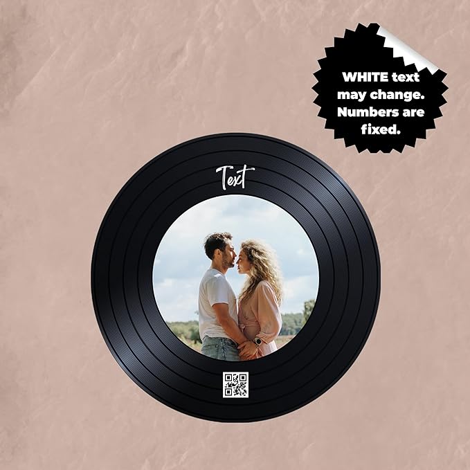 Custom Vinyl Record Ornament – Personalized Song Gift for Couples – Acrylic or Glass Photo Ornament – Anniversary, Valentine’s Day Keepsake