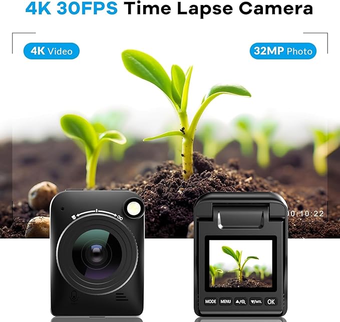 Time Lapse Camera, 4K FHD Timelapse Camera for Outdoor, Equipped with IP66 Waterproof, 64GB TF Card, 180 Days Standby for Recording Construction, Plant Growth, Weather Change