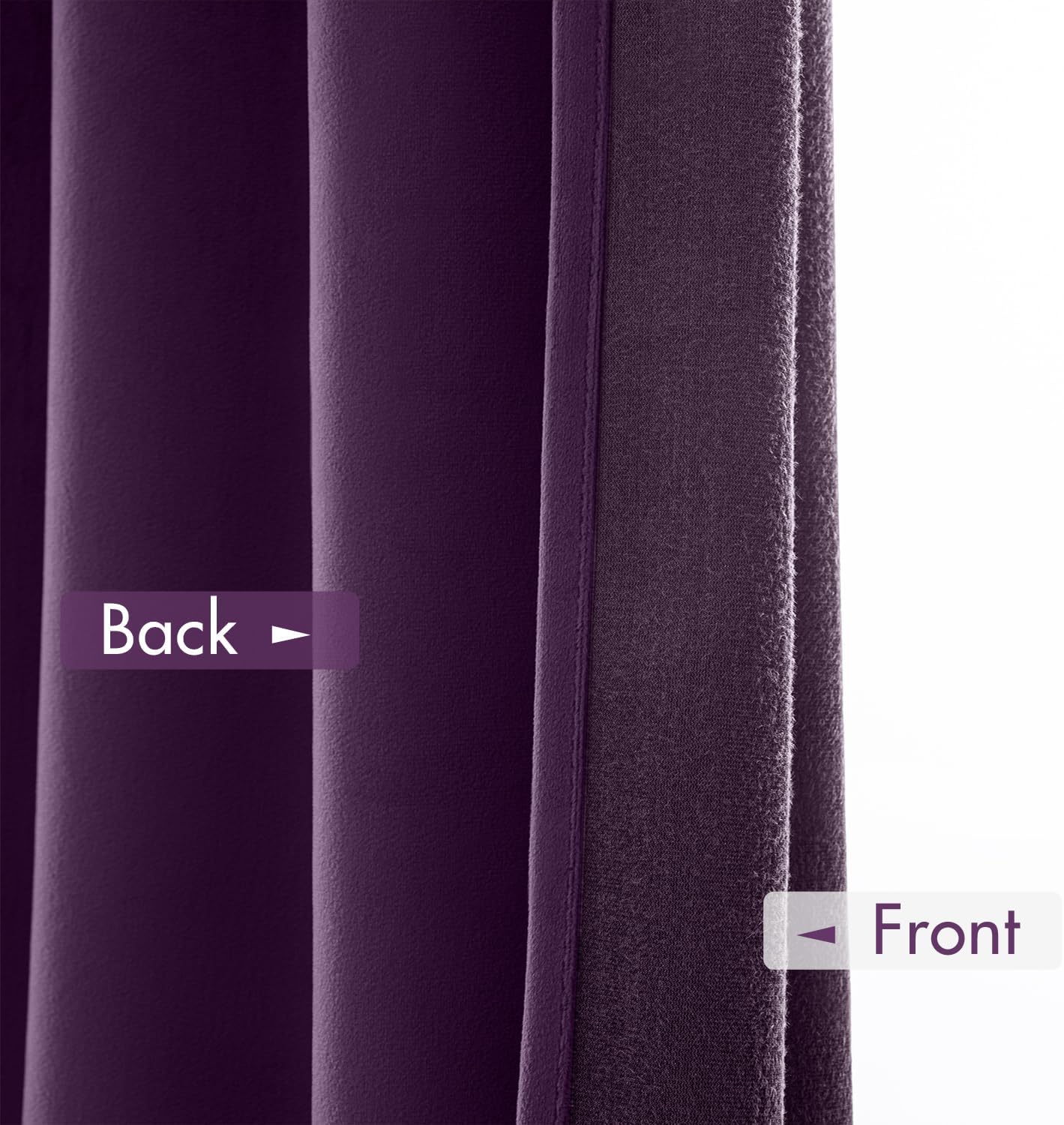 MIULEE Purple Velvet Curtains Thermal Insulated Blackout Curtain Drapes for Bedroom Living Room Darkening 84 Inches Long Curtains Panels Rod Pocket Set of 2