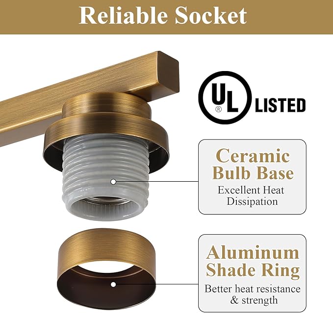 Island Light for Kitchen, Brushed Brass Dining Room Light Fixture Over Table, 4-Light Linear Chandelier Pendant Lighting for Dining Table Kitchen Island Living Room