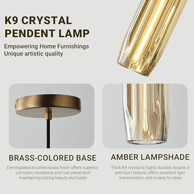 Pendant Lights Kitchen Island Pendant Lights Pendant Light fixtures Kitchen Pendant Light pendent Light Amber Crystal lampshade Island Pendant Lights for Kitchen