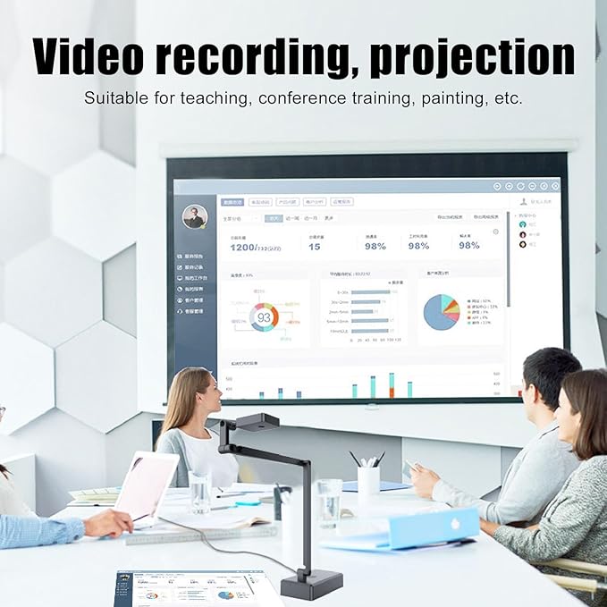 USB Document Camera 4K 16MP Ultra HD Webcam with Adjustable Angle Fit for OS X Windows OBS Android Web Conferencing Distance Learning Remote Teaching