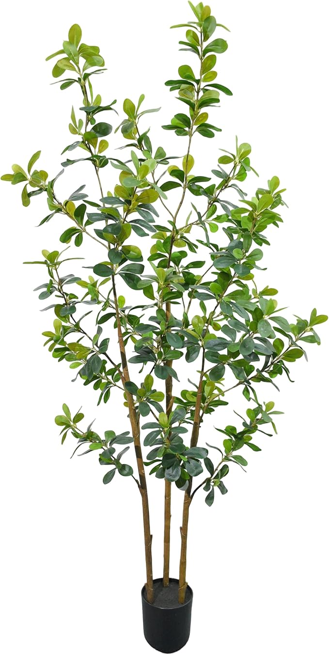 Premium 3 Main Trunks 5 ft Faux Black Olive Tree, Realistic Olive Trees Artificial Indoor, Low-Maintenance Fake Tree, Ideal Artificial Tree for Home Office Décor